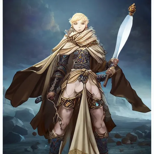 Image similar to mage with lion head, rpg character design by akihiko yoshida