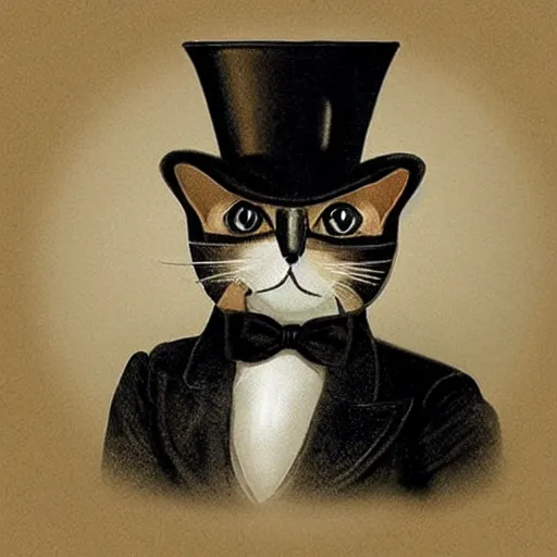 Image similar to cat with top hat