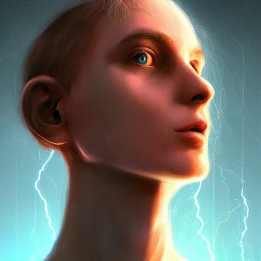 Image similar to a fearless leader of collaborative intelligence by miles johnston, portrait, volumetric lightning, ambient light, trending on artstation, award winning