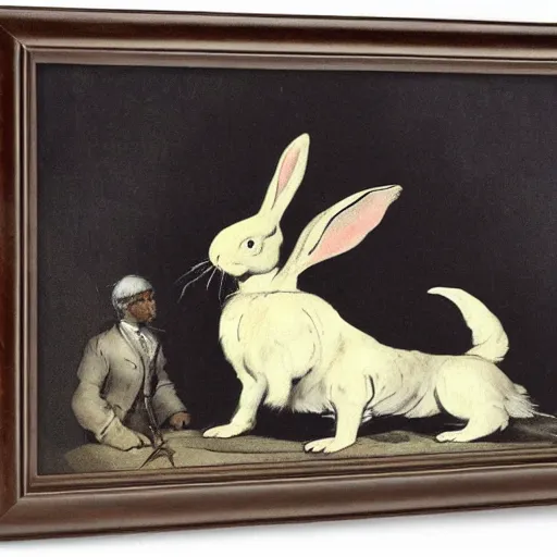 Prompt: The Giant Rabbit by Goya