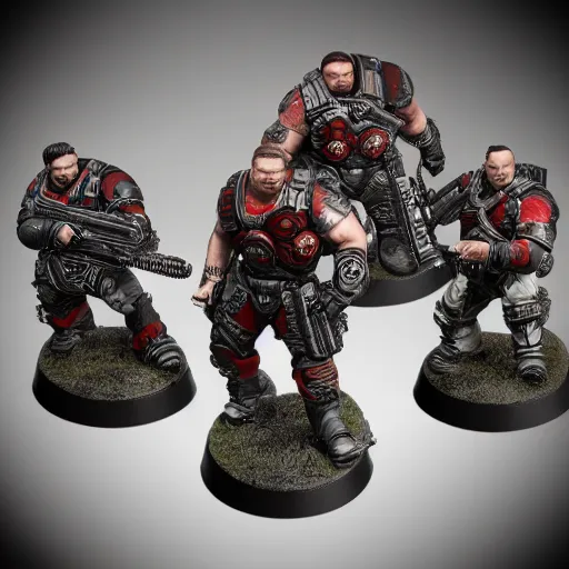 Image similar to gears of war as warhammer tabletop figurines t