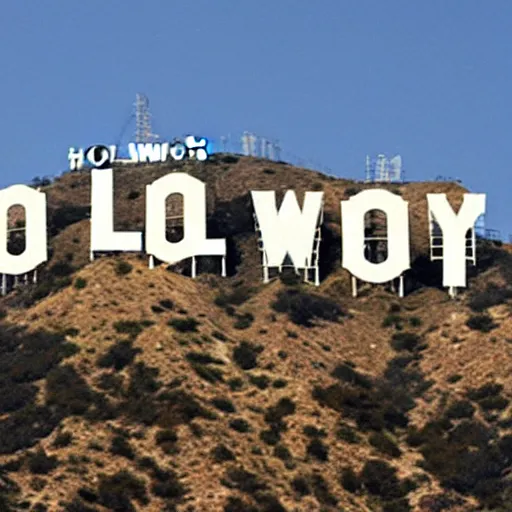 Image similar to The Hollywood sign, but the letters spell STABLEAI