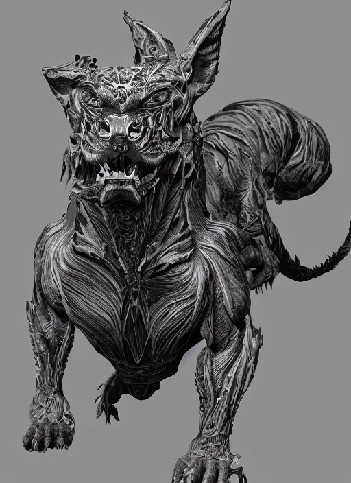 Image similar to high intricate muscle hellhounds, maria panfilova, andrea savchenko, mike kime, ludovic plouffe, qi sheng luo, oliver cook, makoto shinkai, trending on artstation