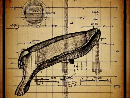 Image similar to blueprint technical drawing of a steak, schematic, sepia, old paper, art by da vinci