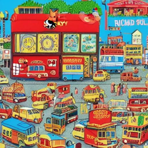 Prompt: The busy world of Richard Scarry