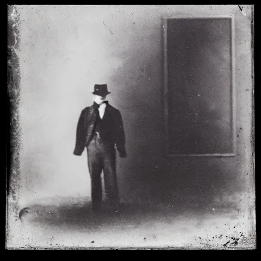 Prompt: pareidolia mysterious dark figure beautiful old photo