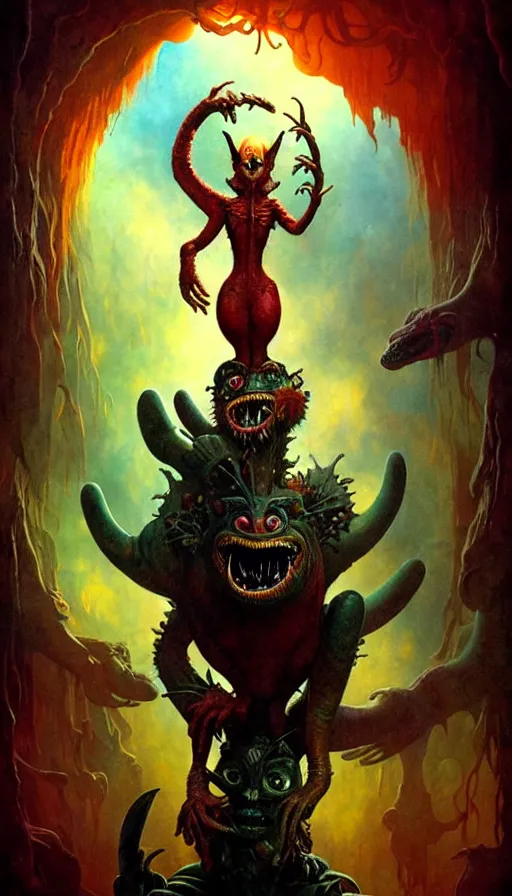 Image similar to exquisite imaginative imposing weird creature movie poster art humanoid colourful movie art by : : proko weta studio tom bagshaw james jean frank frazetta