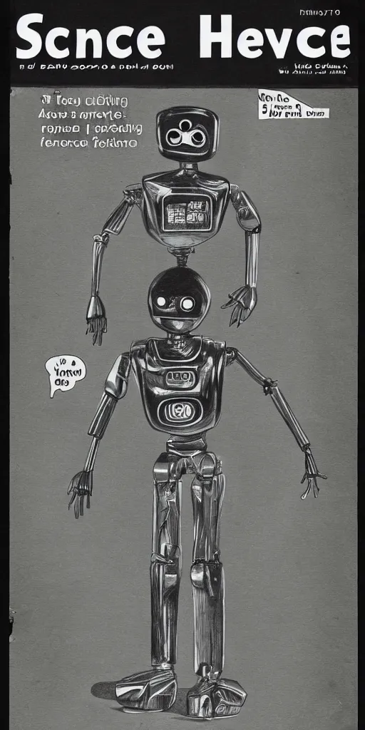 Image similar to “a drawing of a skinny silver humanoid robot preparing for a race on a race track, wide shot, midday, on the cover of a 1970s science fiction magazine”