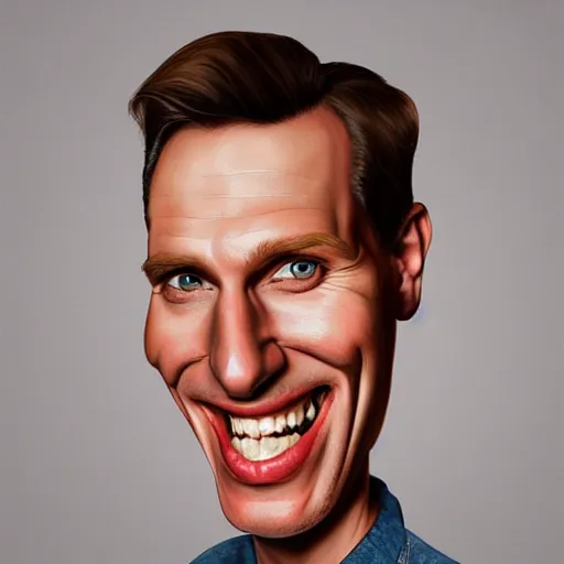 Image similar to Caricature portraits done of Jerma, realistic, hyperrealistic, very realistic, highly detailed, very detailed, extremely detailed, detailed, oil painting, digital art, trending on artstation