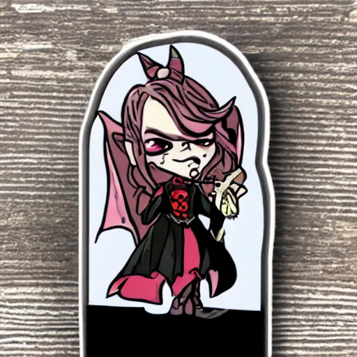 Prompt: cute d & d vampire character sticker