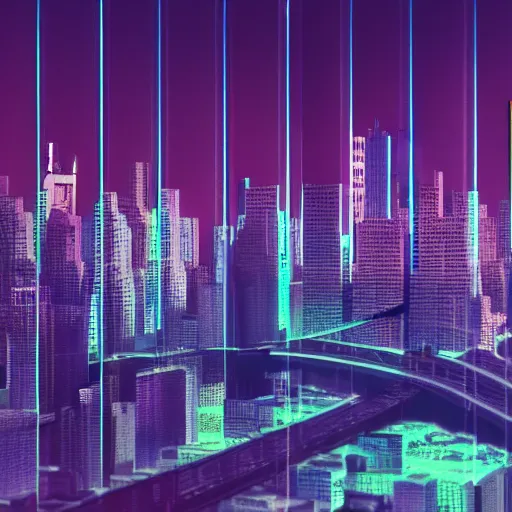 Prompt: New York City, vaporwave, synthwave, unreal engine, octane render, wide angle