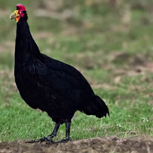 Prompt: A black chicken