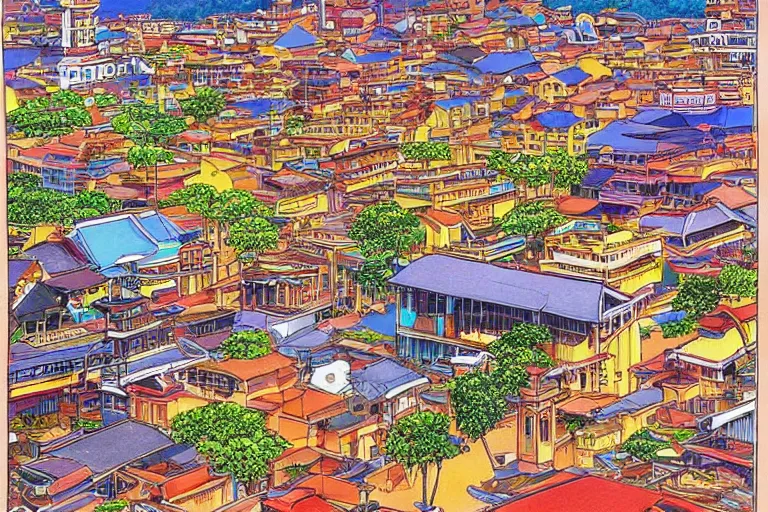 Prompt: sri lankan city by Takahashi, Rumiko