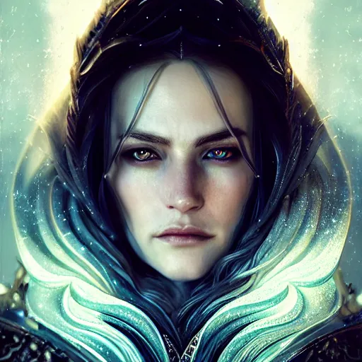 Image similar to Majestic and regal portrait of a riveting High Elf nobility, intricate, epic, elegant, menacing, fantasy, photo realistic, digital painting, hard focus, beautiful volumetric lighting, epic light, ultra detailed, by Leesha Hannigan, Ross Tran, Thierry Doizon, Kai Carpenter, Ignacio Fernández Ríos