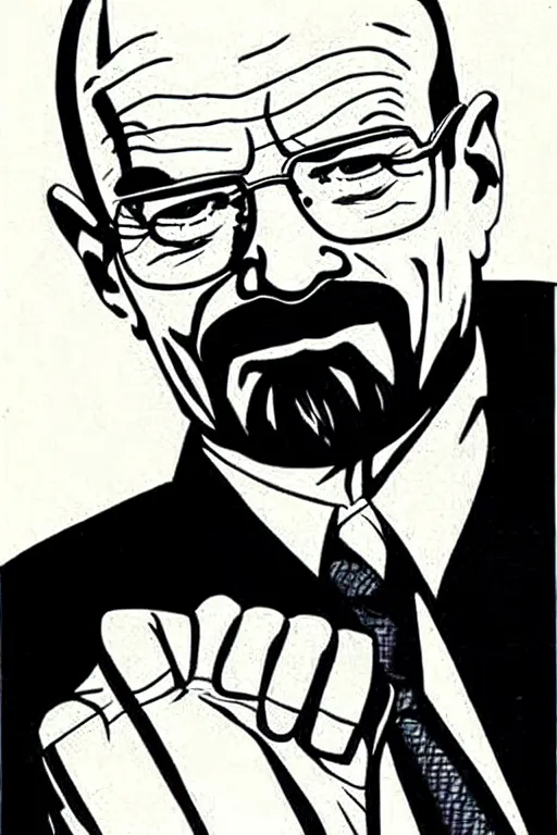 Image similar to walter white, as drawn by dan decarlo for archie comics,