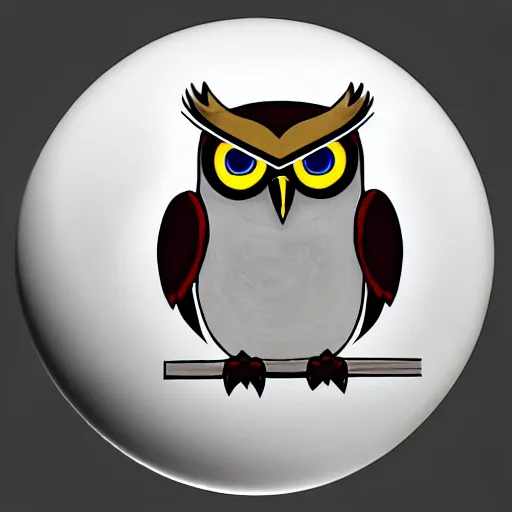 Image similar to a fusion between owl and globe