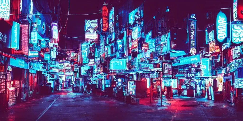 Image similar to black blue neon cyberpunk city on north atlantic island, lights