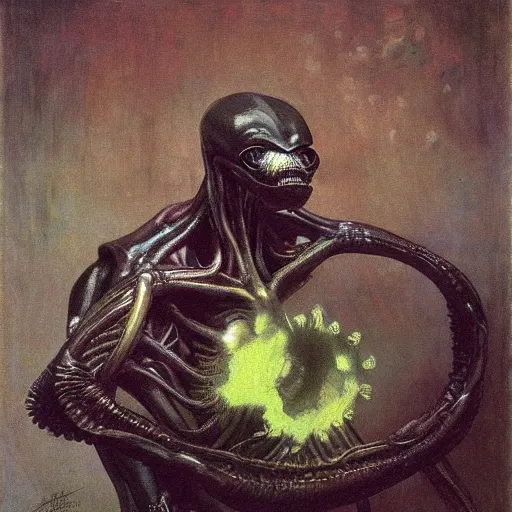 Image similar to alien by ilya repin