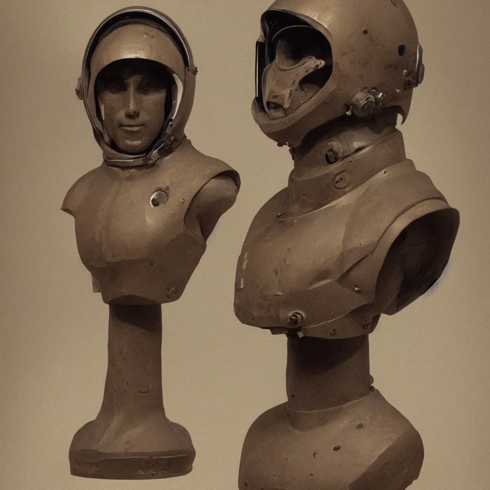 Prompt: a detailed bust of an astronaut helmet by camille corot, dynamic lighting, cinematic, epic composition, masterpiece