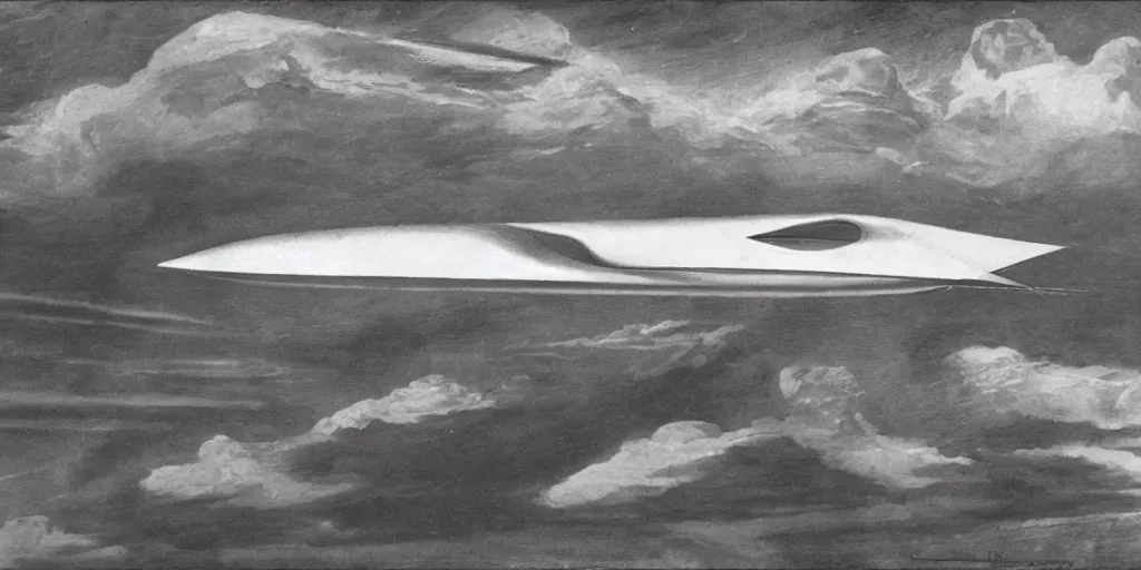 Image similar to hypersonic aircraft, by tullio crali