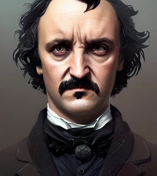 Prompt: highly detailed edgar allan poe portrait in gta v, stephen bliss, unreal engine, fantasy art by greg rutkowski, loish, rhads, ferdinand knab, makoto shinkai and lois van baarle, ilya kuvshinov, rossdraws, tom bagshaw, global illumination, radiant light, detailed and intricate environment