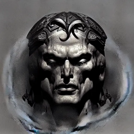 Prompt: Ancient Greek God of Death, direct head photo, dark art, by Artgerm, Frank Frazetta