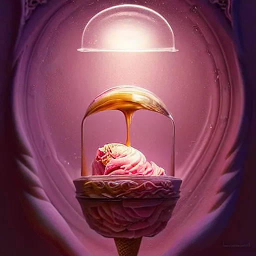 Prompt: epic professional digital art of icecream, rose atmospheric lighting, painted, intricate, detailed, cheerful, fun, exciting, by leesha hannigan, wayne haag, reyna rochin, ignacio fernandez rios, mark ryden, iris van herpen,, epic, stunning, gorgeous, much wow, cinematic, masterpiece.