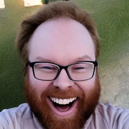 Image similar to jesse cox smiling selfie