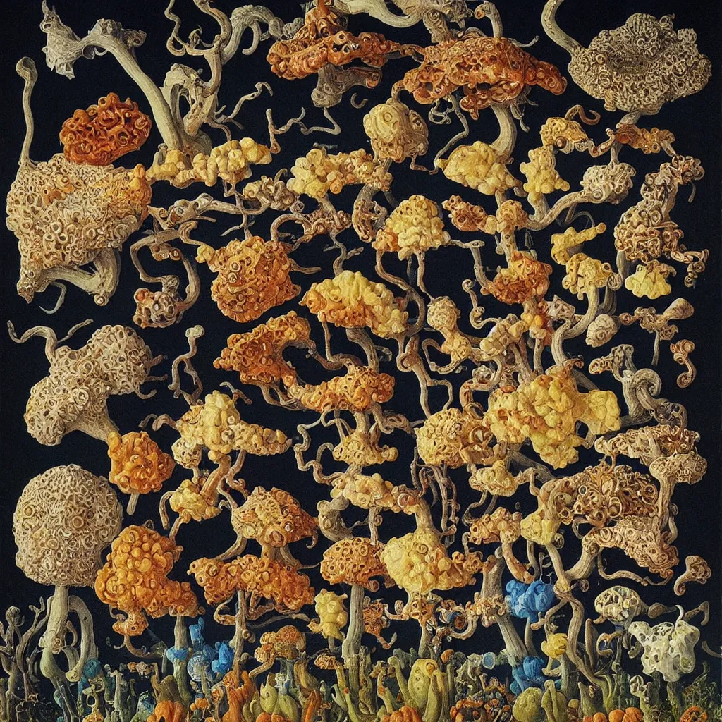 Prompt: a single colorful! ( lovecraftian ) fungus icon white! clear empty sky, a high contrast!! ultradetailed photorealistic painting by jan van eyck, audubon, rene magritte, agnes pelton, max ernst, walton ford, andreas achenbach, ernst haeckel, hard lighting, masterpiece