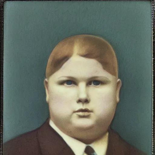 Image similar to bobby hill, portrait, polaroid, by felicien rops