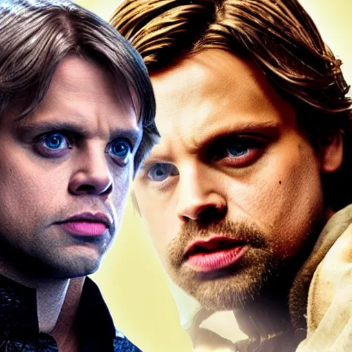 Image similar to Sebastian Stan as Luke Skywalker