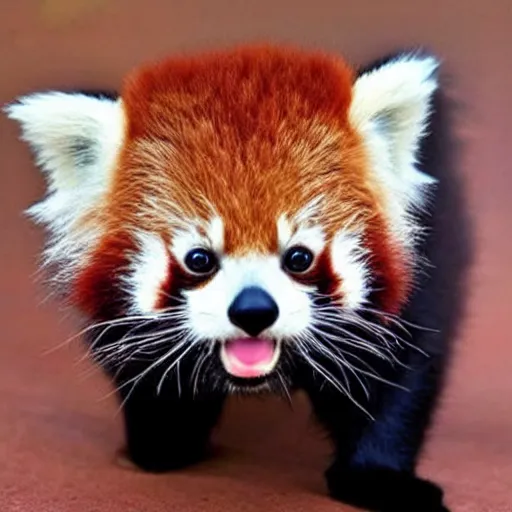 Prompt: Extremely cute!!! cat red panda hybrid