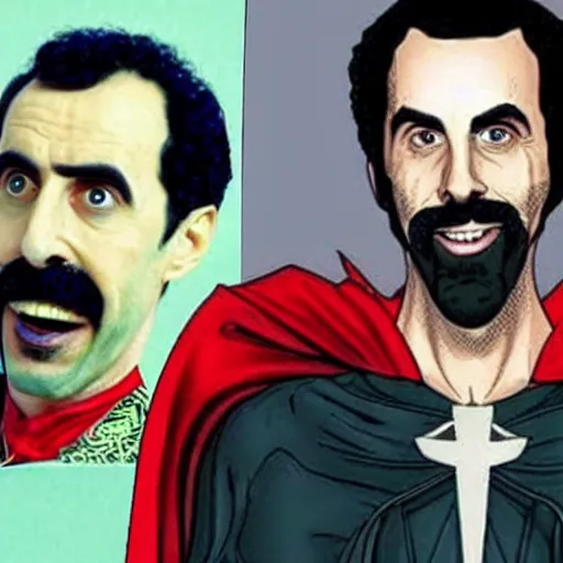 Image similar to “borat as dr strange”