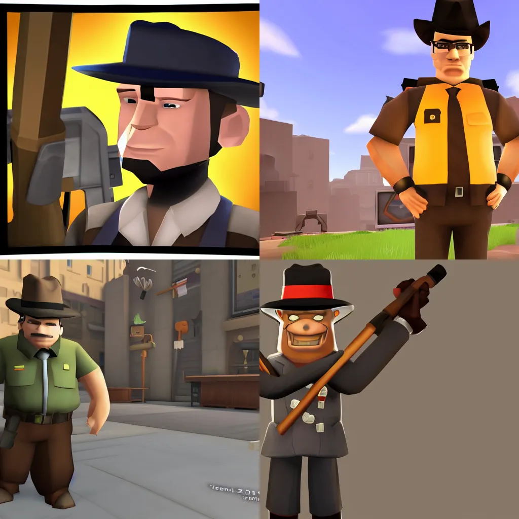 Prompt: the scout wearing a fedora, team fortress 2, valve, gameplay,