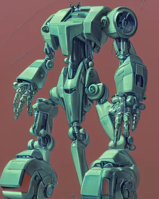 Prompt: modern minimal mecha by roger dean, biomechanical, 4 k, hyper detailed