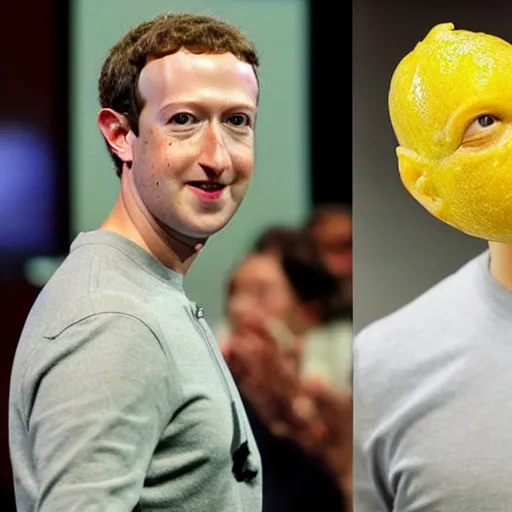 Image similar to Mark Zuckerberg with yellow pourous looking skin, skin that looks like lemon skin