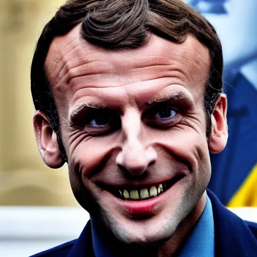 Image similar to Emmanuel Macron as The Joker