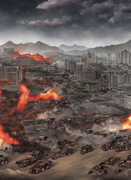 Prompt: apocalypse in north korea in realistic style