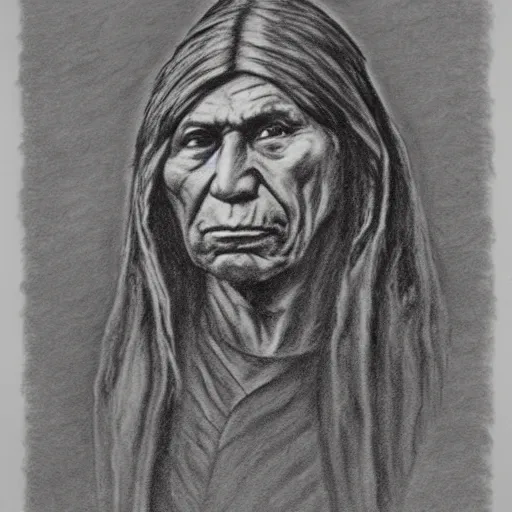 Prompt: chief seattle drawing