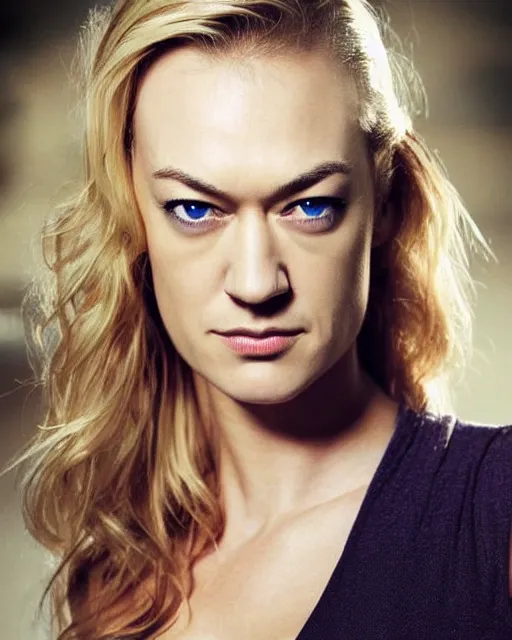 Prompt: yvonne strahovski, full shot, very anime, ambient lighting, perfect composition, dynamic lighting, detailed face, very extremely detailed blue eyes, smooth shading, digital art