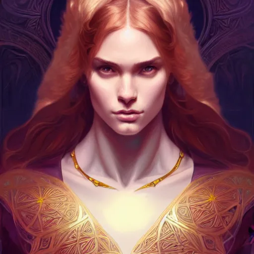 Image similar to symmetry!! intense fanart of acotar protagonist, intricate, elegant, highly detailed, my rendition, digital painting, artstation, concept art, smooth, sharp focus, illustration, art by artgerm and greg rutkowski and alphonse mucha