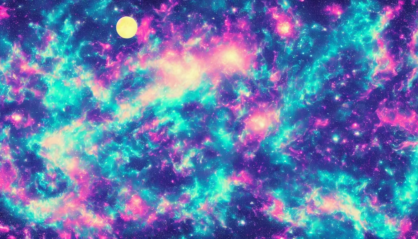 Image similar to space, psychedelic, vaporwave