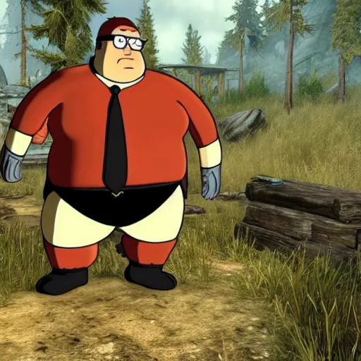 Image similar to Peter Griffin as a Skyrim character