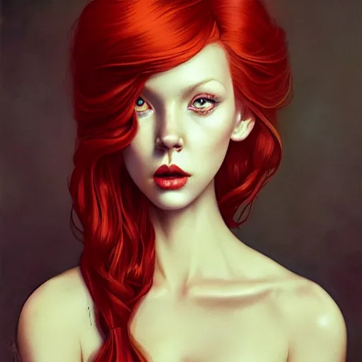 Image similar to Lofi portrait of redhead, Pixar style by Stanley Artgerm and Tom Bagshaw and Tristan Eaton and Tim Burton