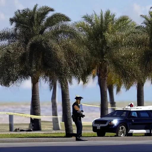 Image similar to mar-a-lago, multiple fbi agents carrying boxes, police tape, police suburbans