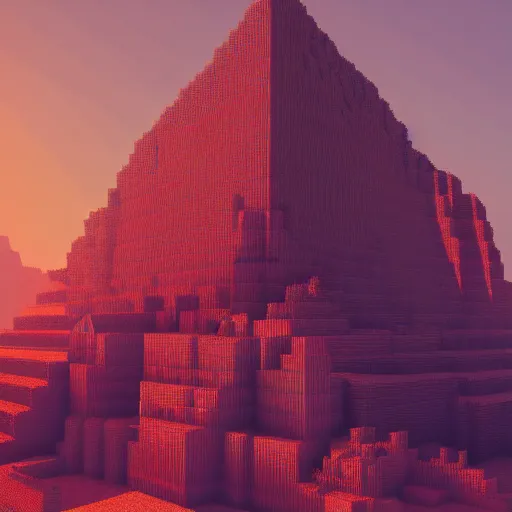 Image similar to voxel art of giant floating triangular monolith in valley by james gilleard and madmaraca, textured, detailed, beautiful, 8 k wallpaper