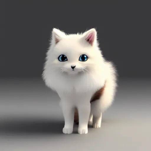 Image similar to an adorable cat dog pokemon. very cute friendly. fluffy. beautiful. digital render.