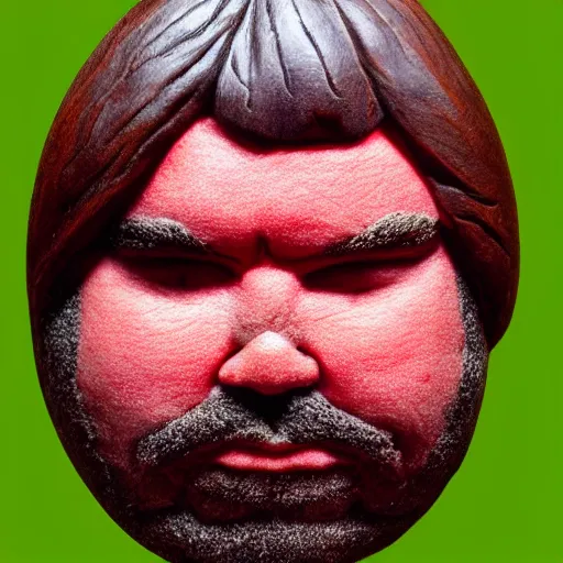 Image similar to matt berry with a watermelon carved like matt berry's face for a head, wide shot, photo realistic, realistic lighting, realistic shadows