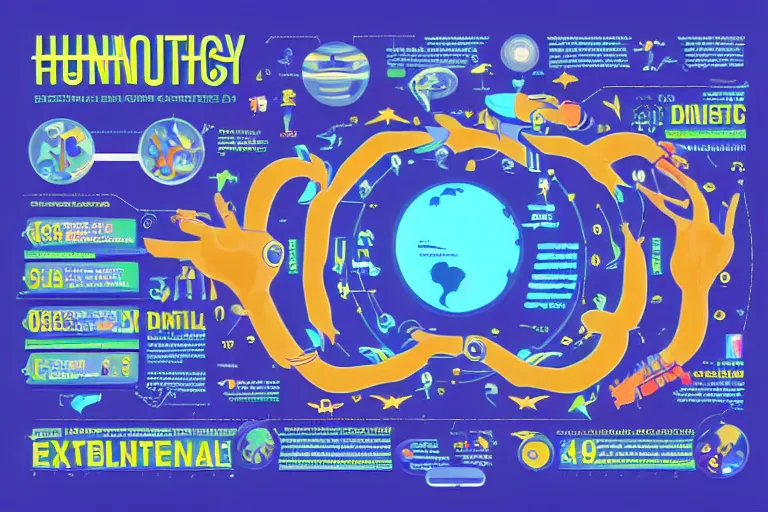 Image similar to detailed infographic depicting humanity's popularity with extraterrestrial cultures, digital display, highly detailed, full color, crisp detailed vectors