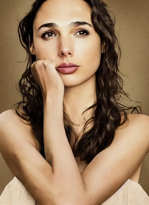 Image similar to Gal Gadot for Victorian Secret, perfect face, hot summertime, full length shot, XF IQ4, 150MP, 50mm, f/1.4, ISO 200, 1/160s, natural light, Adobe Photoshop, Adobe Lightroom, DxO Photolab, Corel PaintShop Pro, rule of thirds, symmetrical balance, depth layering, polarizing filter, Sense of Depth, AI enhanced